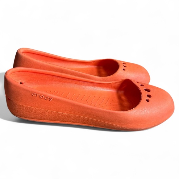 CROCS Prima Orange Ballet Flats Size 8 - Picture 4 of 8